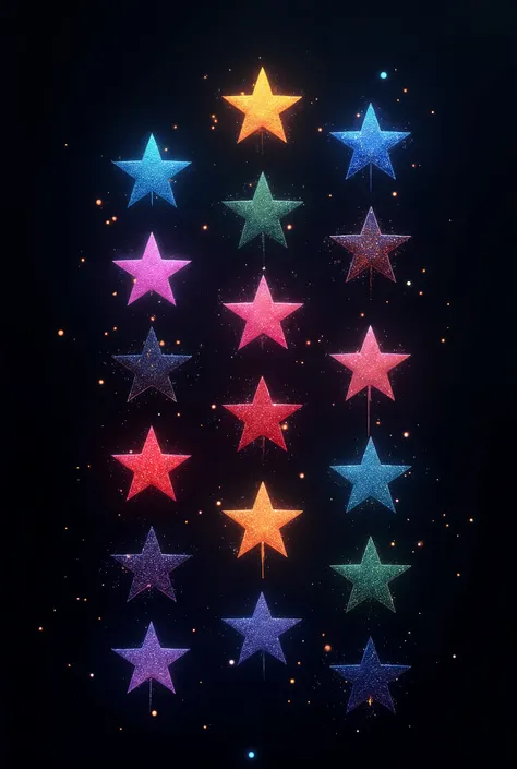 navy blue star,lightpurple star, sky blue star,black star,red star,deepred star,green star,pink star ,purple star,Draw a blue star of the same size and shape 배경은 없이 그려줘