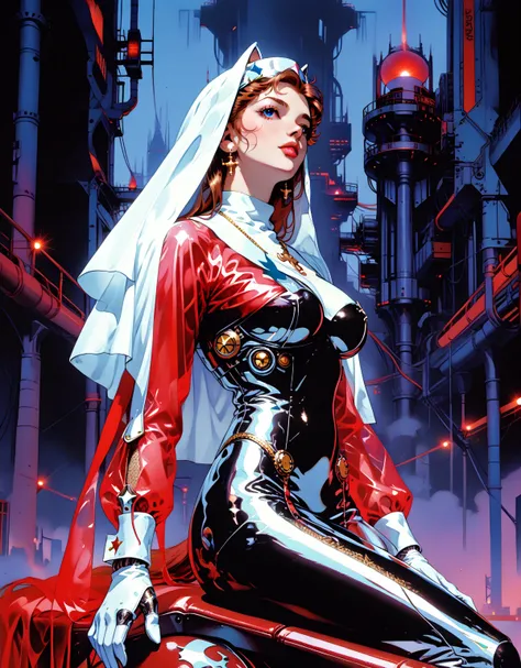 Score 9, Score 8+, Score 7+, Score 6+, ((Uncensored. An ultra-detailed 8k manga-style illustration of a captivating female character. Riding a horse, Her posture exudes power and allure, Cybernetic robot Horse, Horse made from electronics,The Horse's body ...