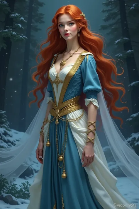 My name is Staciana . I am a fairy queen white and I am 30 years old. J’ai un visage 
humain réaliste. My hair is very long, red and wavy..  I am passionate about snow and I love going to the mountains or to the waterholes.  I am dressed in a golden dress,...