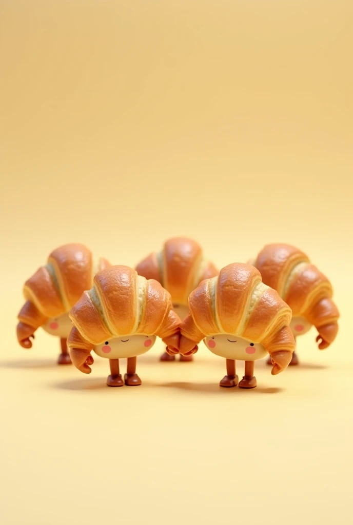 4 Croissants holding hands 