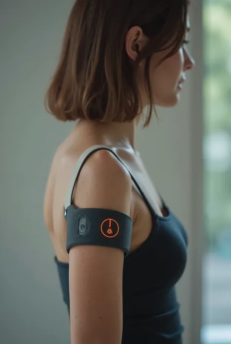  A shoulder bracelet used to see the person's physical health, something discreet without being absurd  