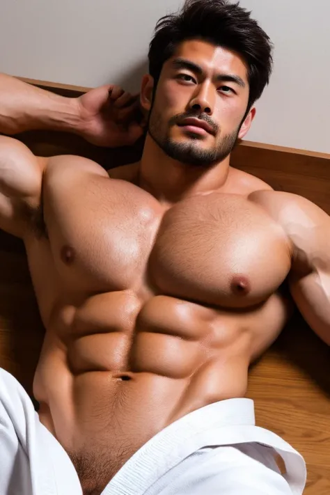 12 The Present　 with a face similar to Nakata Hidetoshi　 short hair　  handsome　  manly face　 Beard　 tall and large eagle nose 　Strong Face 　 Deeply Carved Face　Fresh Face　Japanese with a very muscular face 　Age 25　  bodybuilders　　 Japanese face 　 pretty fa...