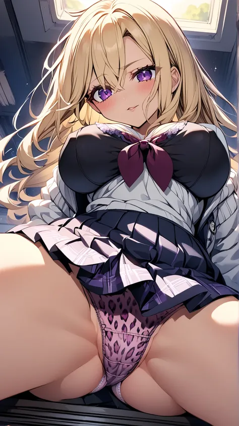   in the seat　  cute girl 　 anime style for beautiful breasts　 anime face 　  anime style for beautiful breasts　 beauty　 big breasted　  jacket with lace that shows all of the back is a white cardigan　 black color pleated skirt 　 very dark black song with le...