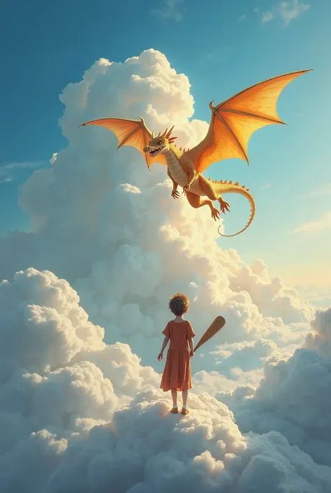  It was a bright morning when Lucas ,  a dreamy boy ,  decided to explore the world of clouds .  with his magic bat ,  gift from his grandmother ,  went up to heaven .  Each stroke of the bat took him higher ,  until he arrived in a kingdom where the cloud...