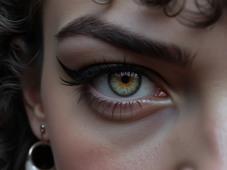 Extreme close up of a woman's beautiful left eye;1.3, ((The eyes of a beautiful, greedy and ambitious woman are those of a dangerous, bewitching seductress, filled with vile calculations and immoral malice, who are trying to trap you in a trap of ruin.)), ...