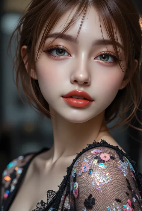 Realistic ((Photorealistic realism)), Hyper high resolution, ((Hyper insanel quality, epice masterciece, intricately detailed digital art)),((focus on extremely Realistic Proportion Body:1.3)),(portrait),((a cute and very beautiful, yung, 1 Japanese, 18yo,...