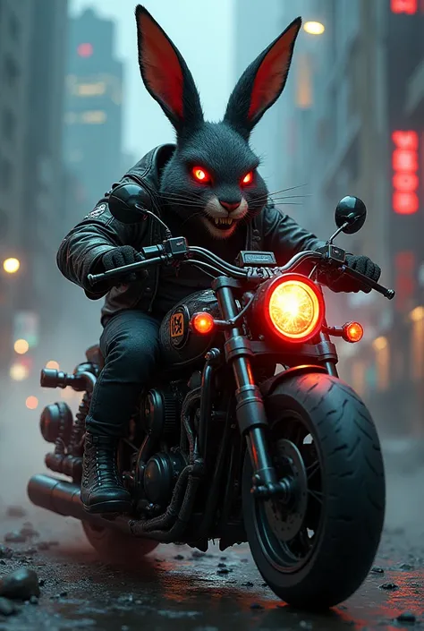 Bad diabolical rabbit motorcycle sticker