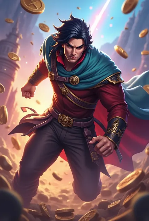 Create a mobile legends coin meme with the most popular Persian in the game 