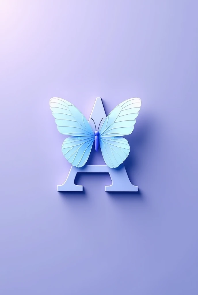 I want an image of the word light blue with the butterfly embracing the letter A and I want the background to be clean with the color purple 