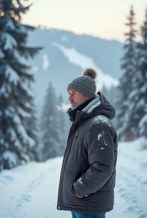 The guy is 35 years old in Bukovel in the winter of February 12