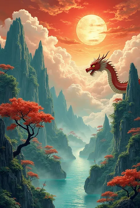 Can you prepare a Turkish brochure with few texts and lots of pictures that briefly describe Chinese mythology