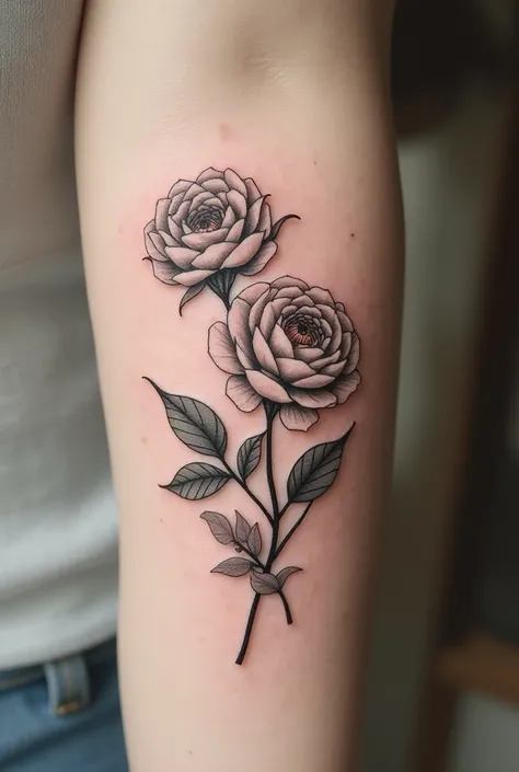 afraid to design very simple tattoos with camellias?
