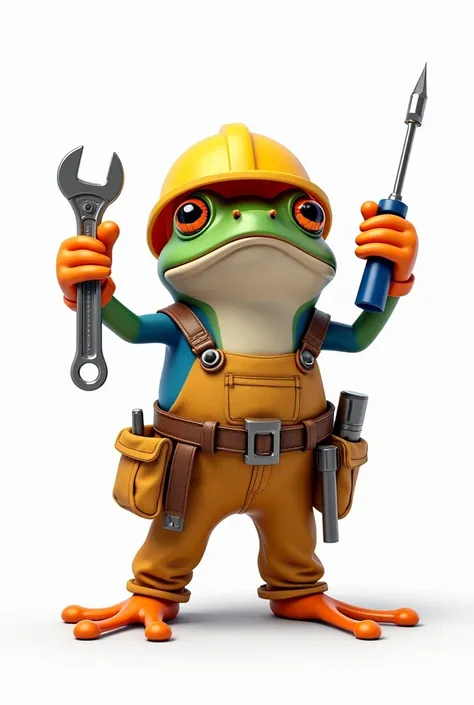 Electrician frog with white background