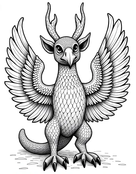 (((un Alebrije)), fondo  detailed (((un Alebrije))),.,  detailed,((( for coloring ))), (((un Alebrije)) thick lines , ((((un Alebrije))))clean lines,  thick line outline , diseño  detailed,  página de libro  for coloring , (((Monocrom o )))  black and whit...