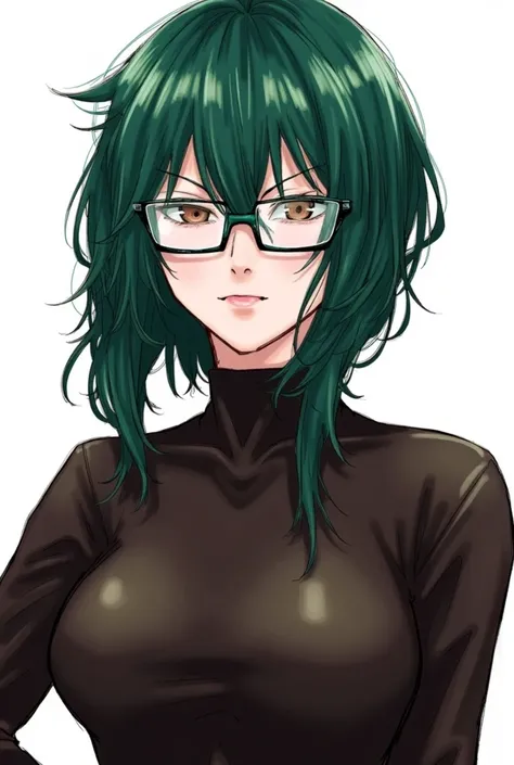 Play the character Maki Zenin, from the anime " jujutsu kaisen",  with big boobs,  hottie (*Tem que ser Como a personagem de  jujutsu kaisen, The same one with dark green hair,  square glasses, EXACTLY LIKE MAKI FROM JUJUTSU KAISEN*) com peitos maiores e m...