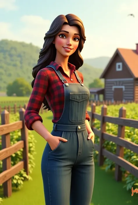 Create 20 photos of a female farmer The Sims 4 the character is feminine