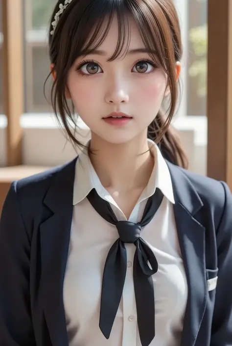  one girl，3DCG， 3D character ，(とても cute女子高生:1.3)， Masterpiece， top quality， Hi-Res，( photorealistic:1.4)， RAW photos ， ray tracing ， physical based rendering， beautiful girl，Baby Face，(Age 15:1.4)， white skin， cute， beautiful， attractive， Japanese，A faint ...