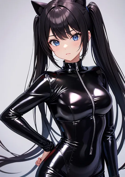 BLACK PVC CATSUIT GIRL