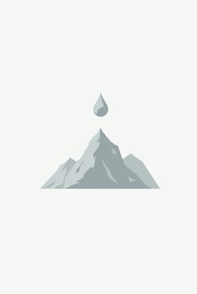 A simple logo where a drop of water falls on a mountain 