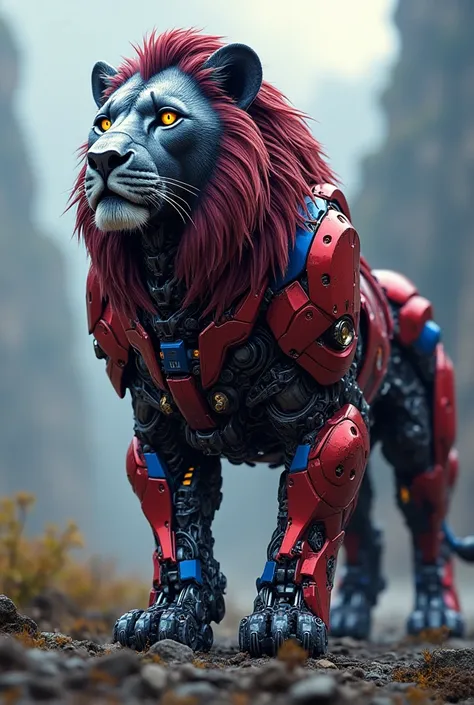 Lion in the colors of Optimus Primer 