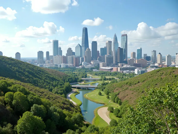 Dallas city landscape with nature