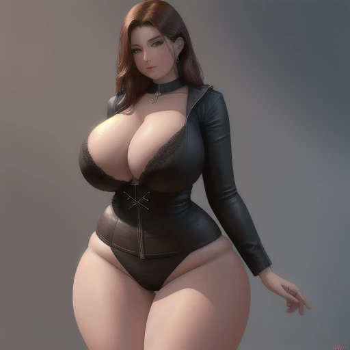 aroused full-figured bbw Innkeeper, amorous, libidinous, curvaceous, voluptuous, matronly proportions, fair skin, big sagging boobs, narrow waist, wide hips, thunder thighs, Diablo aesthetic, intimate setting, in the style of a digital painting by Samwise ...