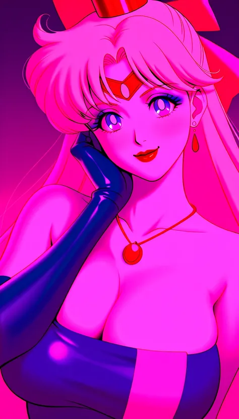 score_9,score_8_up ,score_7_up , ,    Masterpiece,    Hi-Res,    shiny clothes,   cute,1 girl, Atsugessho:5.0,(Minako Aino\(Sailor Moon\)):4.5,   Heavy makeup,    long hair, (   Gold hair:1.1),  (   white skin:1.3), , Red gem on forehead,  red lipstick,   ...