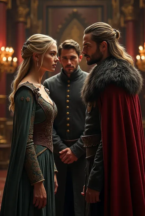 Cersei Lannister with Jamie Lannister and Jeffrey Lannister 