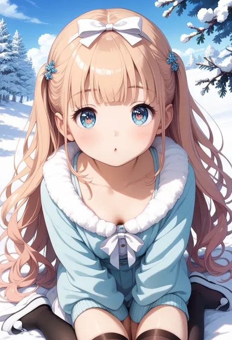 (Front angle, looking at the viewer)(standing position)(look at the viewer) (Winter clothes, feminine clothes)(hair is light blue1.5) 
Beautiful anime style portrait, Detailed portrait of beautiful anime style girl, 
Beautiful anime style portrait, Beautif...