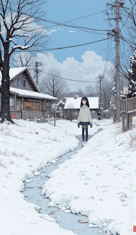 Snow中でスキーをしている若い女の子の絵, Anime painting by Ike Taiga ,  trending on pixiv,  what is it ？, Snow. Shinkai Seisaku ,  Ilya Kuvshinov's Scenery , Kshat Garland,  kashart kentz , Rei Hiroe,  Kuvshinov Ilya,  Takano Aya color style 
