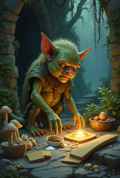  to the goblin: bread, offerings were left with salt or honey 