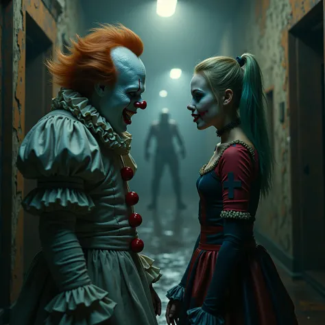 pennywise and Harley Quinn In the most terrifying houses, face to face.