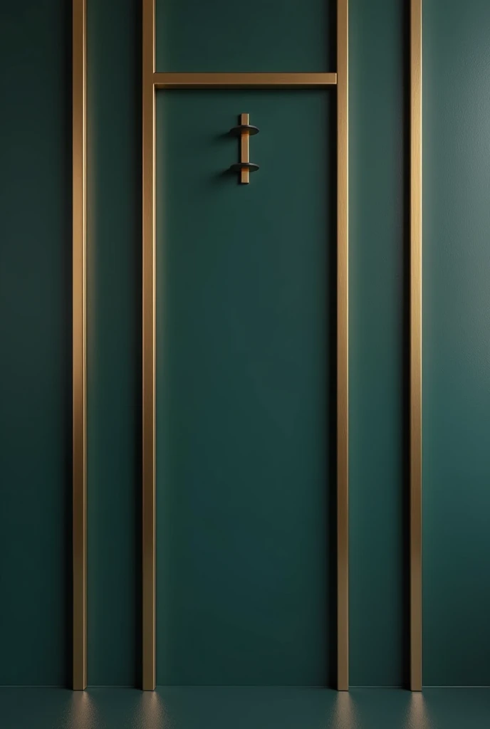 Dark teal wall with gold lines straight design ideas