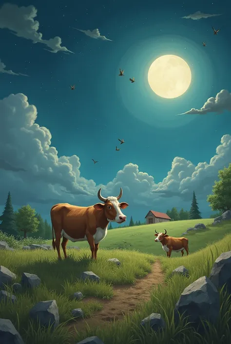 "Write a short story about a cow named Bulbula who dreams of freedom but is always forced to work on the farm. She longs for a peaceful place where she can dance under the moonlight and enjoy the beauty of nature. Despite her cheerful demeanor, Bulbula hid...