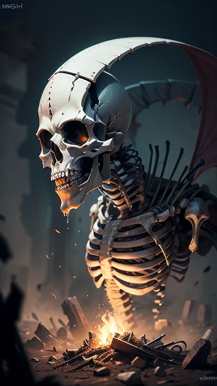 Witness the terrifying sight of the Skeleton Knight，A non-humanoid monster