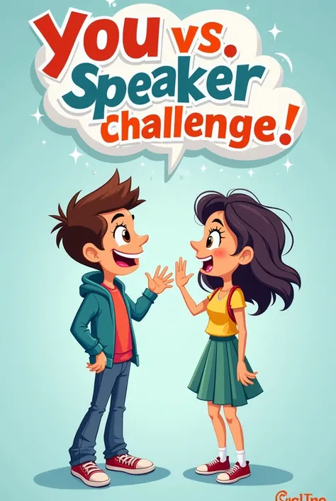 . You vs. Native Speaker Challenge
📌 Concept: A cartoon-style VS. battle between a learner and a native speaker.
➡️ Text: "CAN YOU KEEP UP?"
➡️ Subtext: "The Shadowing Challenge!"

🎨 Design Elements:

A speedometer or bar indicating improvement
Motion blur...