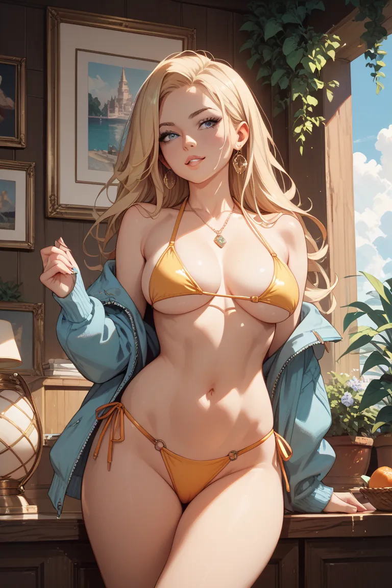 blonde bikini older sister