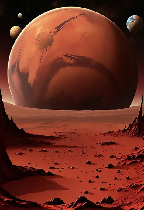 mars planet, in a gothic style