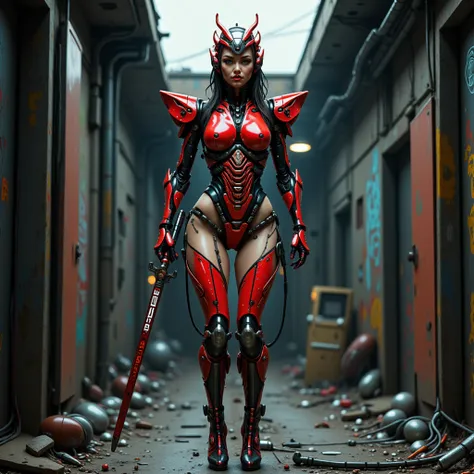 - Main Character, Adult Woman "Montenegro", Beautiful, tall, long legs.

- Wearing a costume ("Full Sexy Armor"), a costume that embodies the form of "kamen rider", (Armor Chest and Thighs slightly open).
Futuristic Costume Design, looks high-tech details....