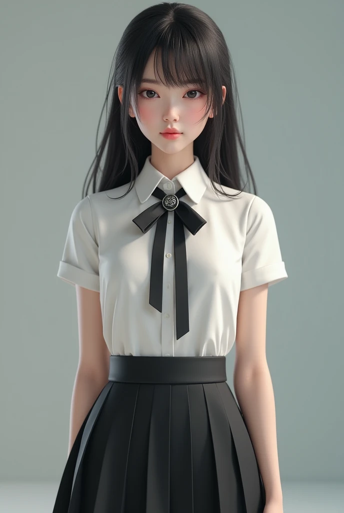 A mature schoolgirl，Idol，3D Rendering,  dress，Realism,