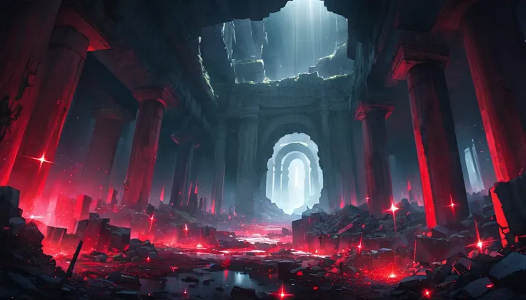 Huge underground ruins, Red Ruby's Sparkle in the Dark