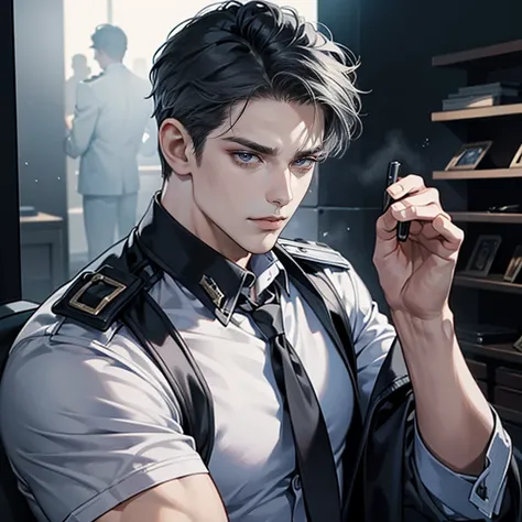 Leon Volkov 30 – Ruthless Detective, Job: Criminal Investigation Division (CID) officer Appearance: 188 cm, muscular, black hair, icy gray eyes handsome face