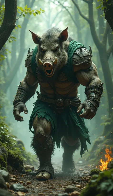 Do wild boars in berserkers wear green cloth、    anatomically accurate  ,          reflectivity and dispersion of matter     .    high resolution trees、