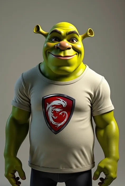 shrek in MSI t-shirt