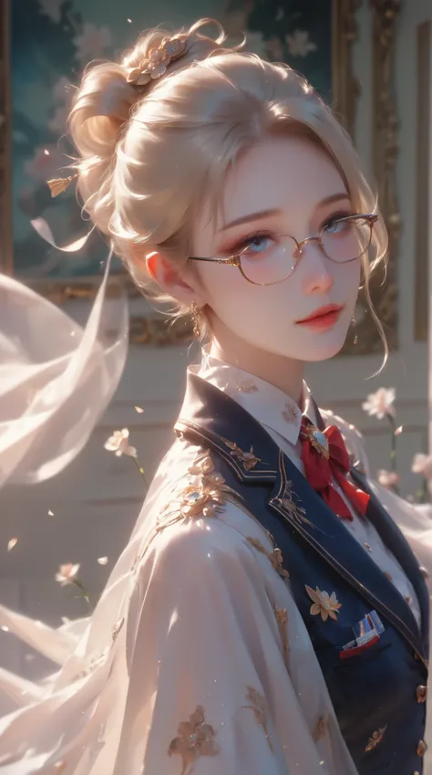 (( top quality)),(  ultra high resolution),(  very detailed),(  Detailed Explanation ),((  best CG  )),(  BEST ARTWORK  ), Ultra-precise art,  Amazing Painting Art,(Exquisite art:1.5),  high school girl,  Beautiful Well-Dressed Face ,  blazer uniform, Hair...