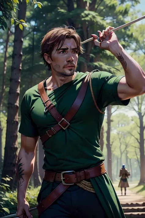 Robin Hood, archer with monk John