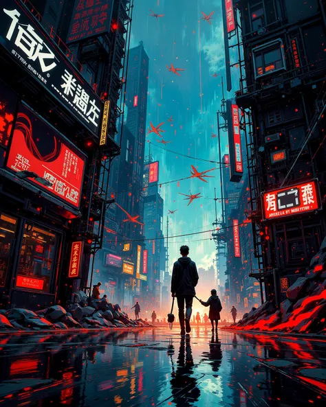  of Scandinavia Navian-style palette features artworks， inspired by Josef Kote 。Cyberpunk with cinematic composition 、 from shattered perspectives and impressionist details 。 An extraordinary masterpiece ， depicts a cyberpunk illustration with dynamic ligh...