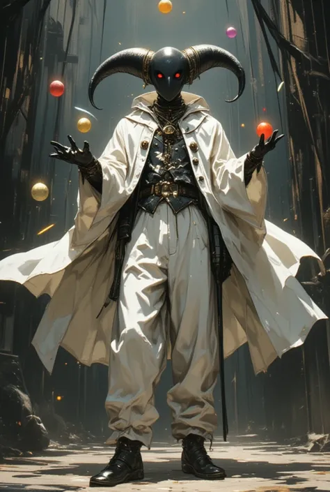 (Masterpiece, BestQuality:1.2),subtle colors, post-grunge, intricate details, detailed depiction,(Design like Persona5. Illustration by Shigenori Soejima). 
A modern interpretation of Pulcinella from Commedia dell'arte, depicted as a small, agile man with ...