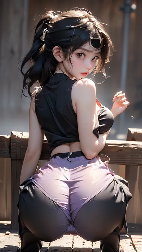 (((Big wide legs ))), ((( huge juicy ass ))), (((Big Breasts))), (((  Japanese High School Girls, ***you, neon colored cheerleader cosplay, sleeveless,  (smile:0.7), Suggestive,(Hair Black hair:1), Chest, ( small :1), ( my butt is wet with milk 、） see-thro...