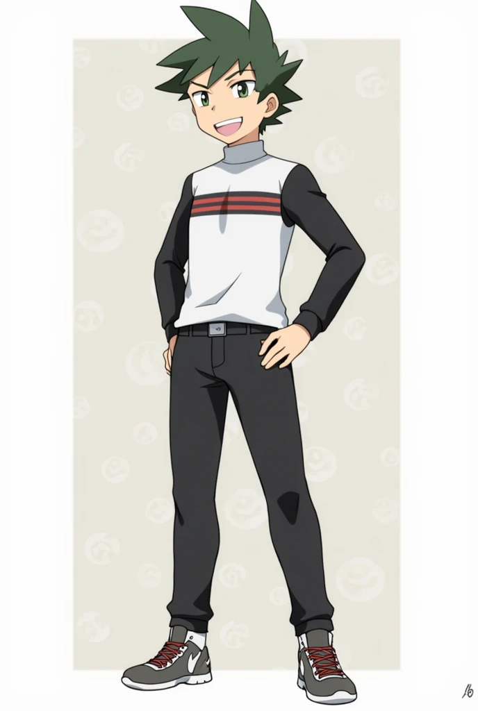 More Pokémon Trainer clothing designs are as follows: 1. Turtleneck Shirt 2. The sleeves must not be sleeveless 3. Trousers 4. Main Color Black-White 5. Cool Style Fiasco 6. Simple Pokemon Anime Stripes